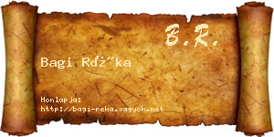 Bagi Réka névjegykártya